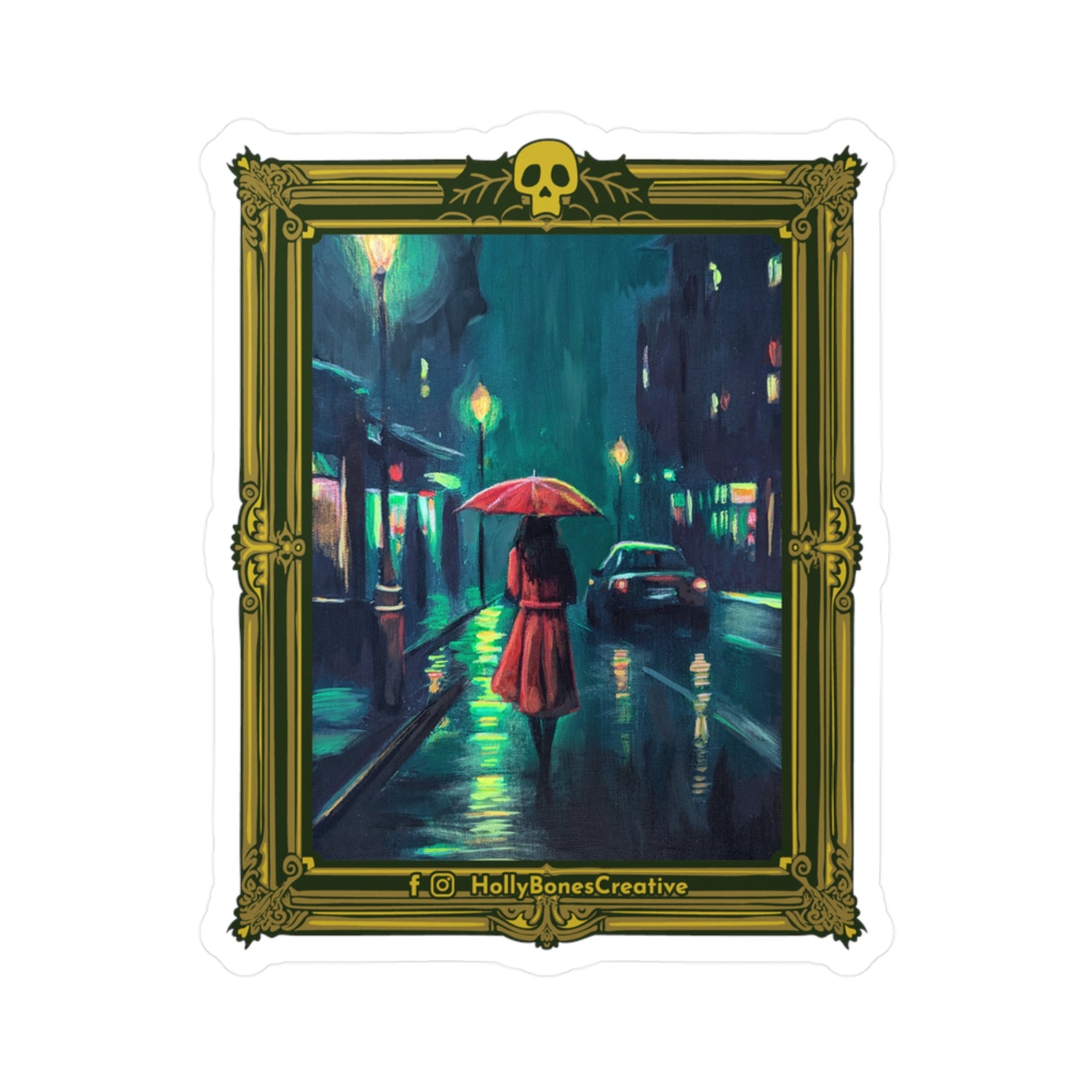 "Rainy Nights & Street Lights"  Sticker
